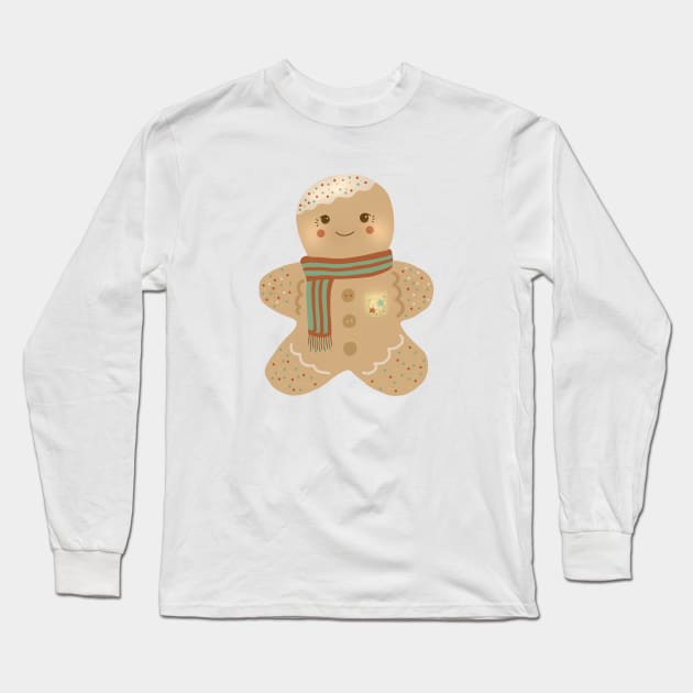 Christmas Gingerbread Cookie Long Sleeve T-Shirt by aaalou